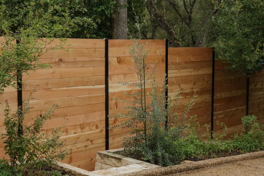 8' Horizontal Cedar Fence in Austin