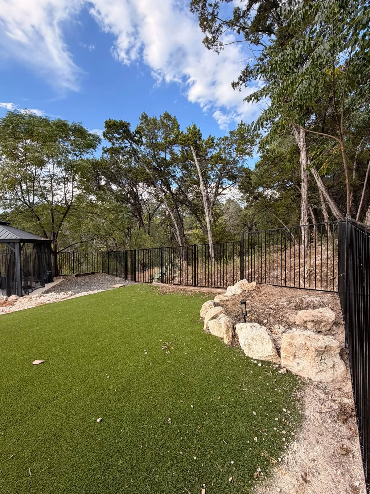 Hillside Wrought Iron Fence in Lago Vista
